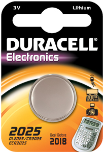 DURACELL Knoopcell Batterij CR2025
