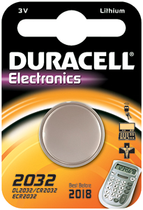 DURACELL Knoopcell Batterij CR2032